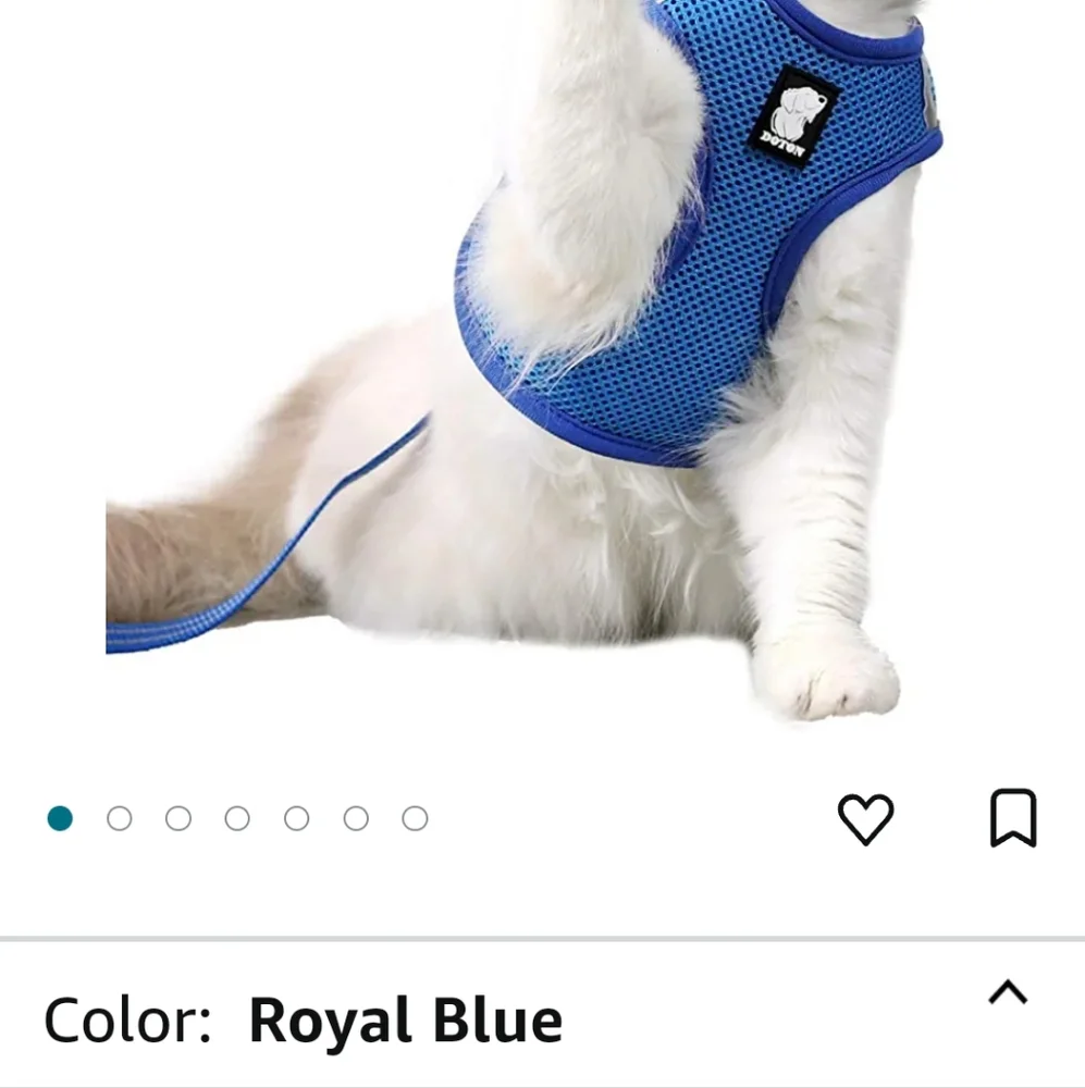 NIP Dotoner XS Cat/Dog Harness with Leash Royal Blue